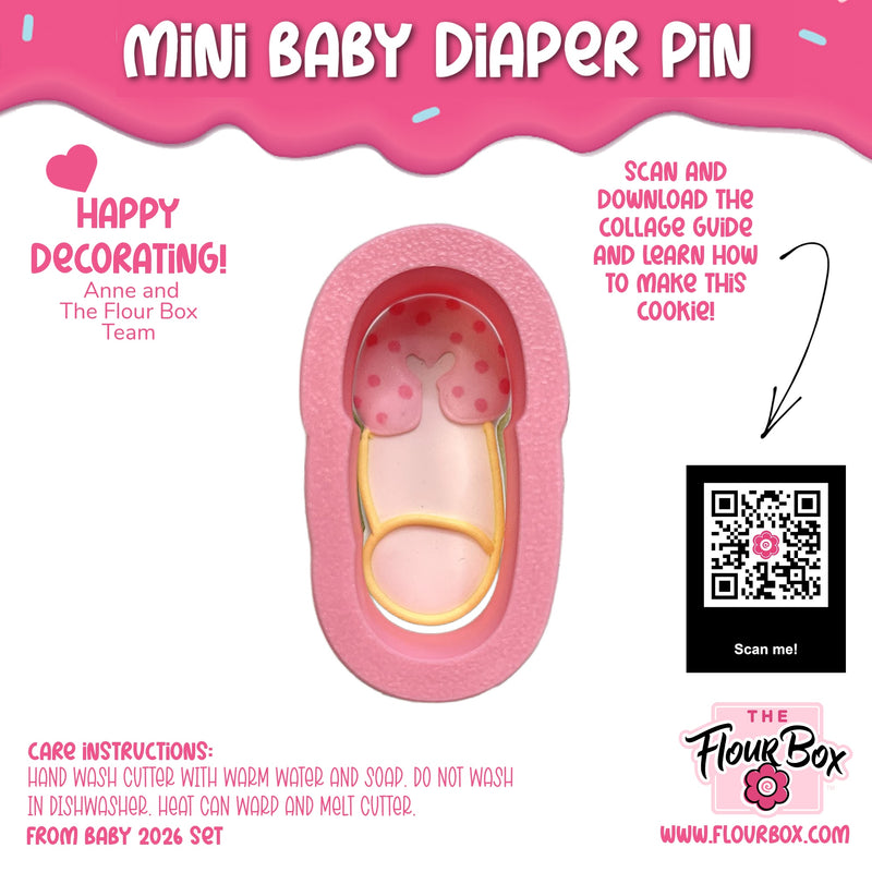 Mini Baby Diaper Pin Cookie Cutter
