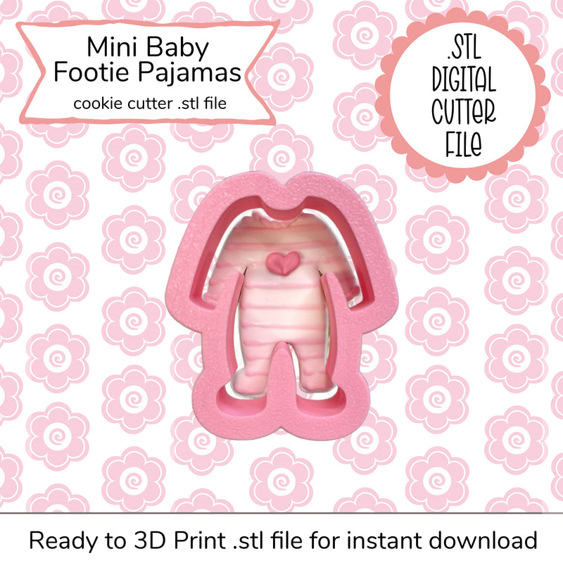 Mini Baby Footie Pajamas Cutter STL File (digital file)