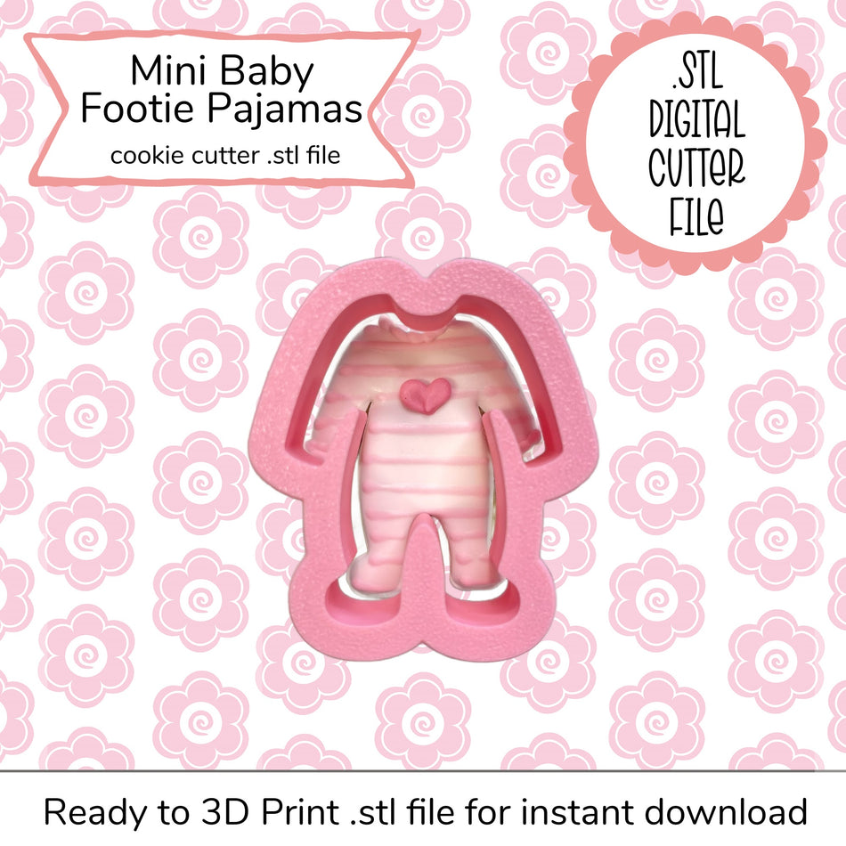 Mini Baby Footie Pajamas Cutter STL File (digital file)
