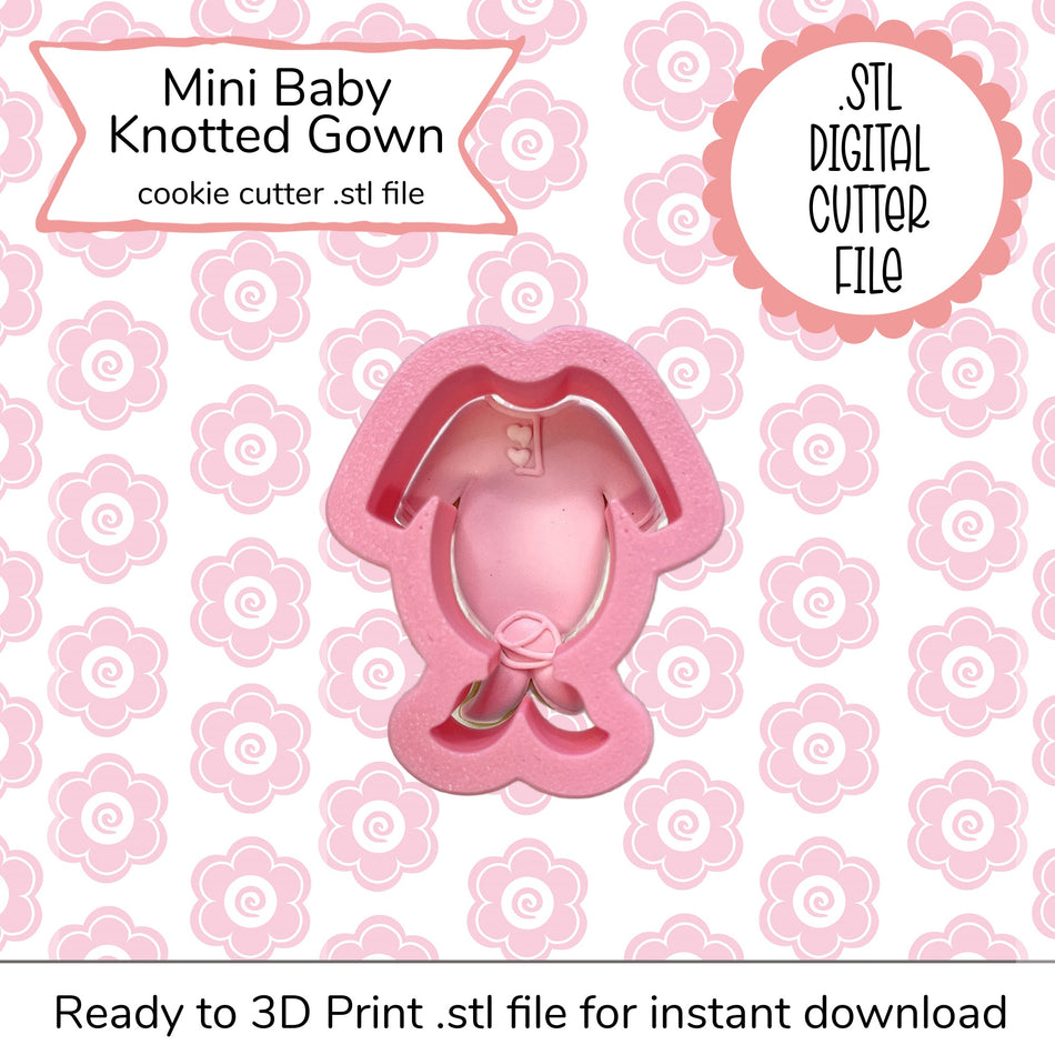 Mini Baby Knotted Gown Cutter STL File (digital file)