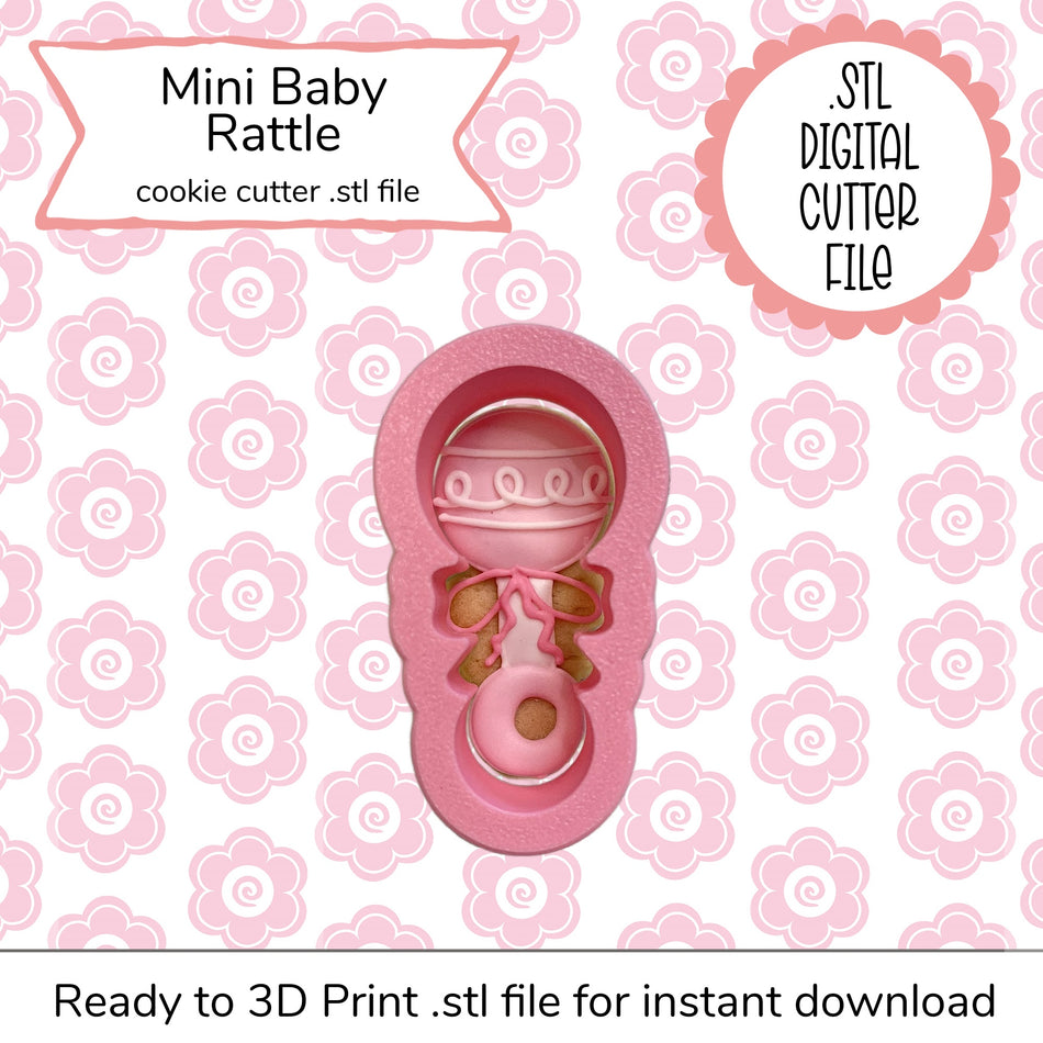 Mini Baby Rattle Cutter STL File (digital file)
