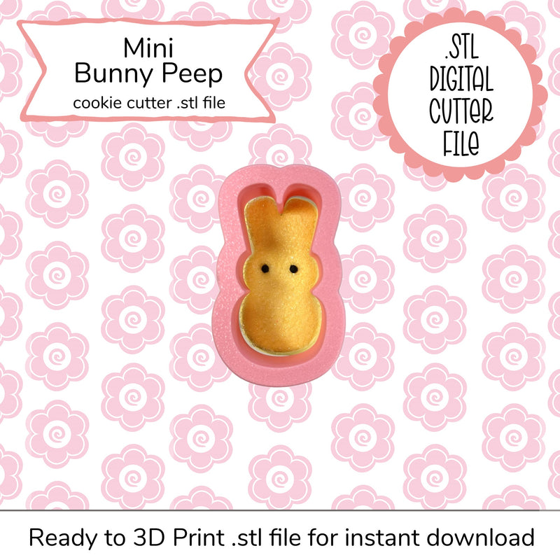 Mini Bunny Peep Cutter STL File (digital file)
