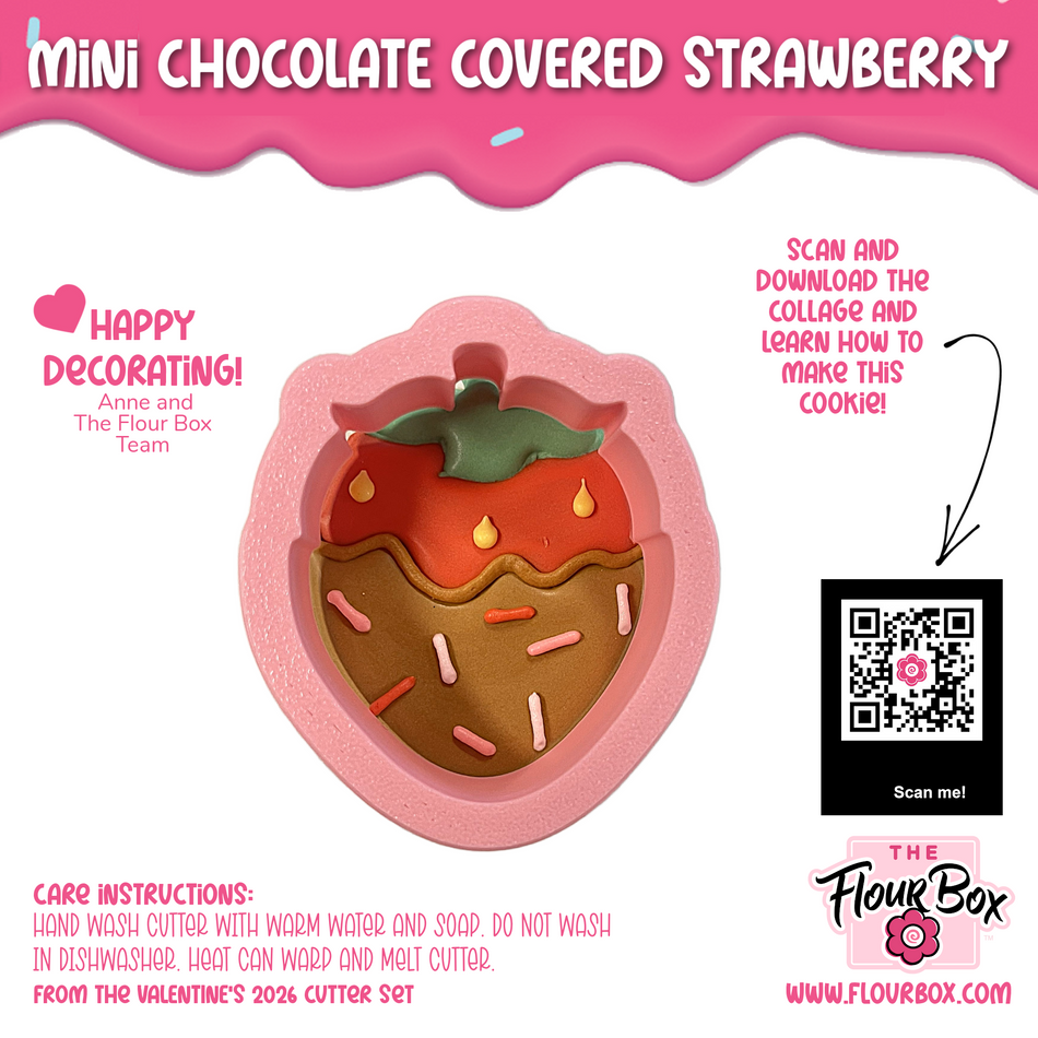 Mini Chocolate Covered Strawberry Cookie Cutter