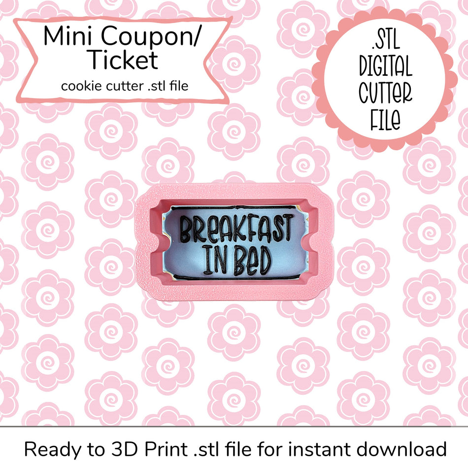 Mini Coupon/Ticket Cutter STL File (digital file)