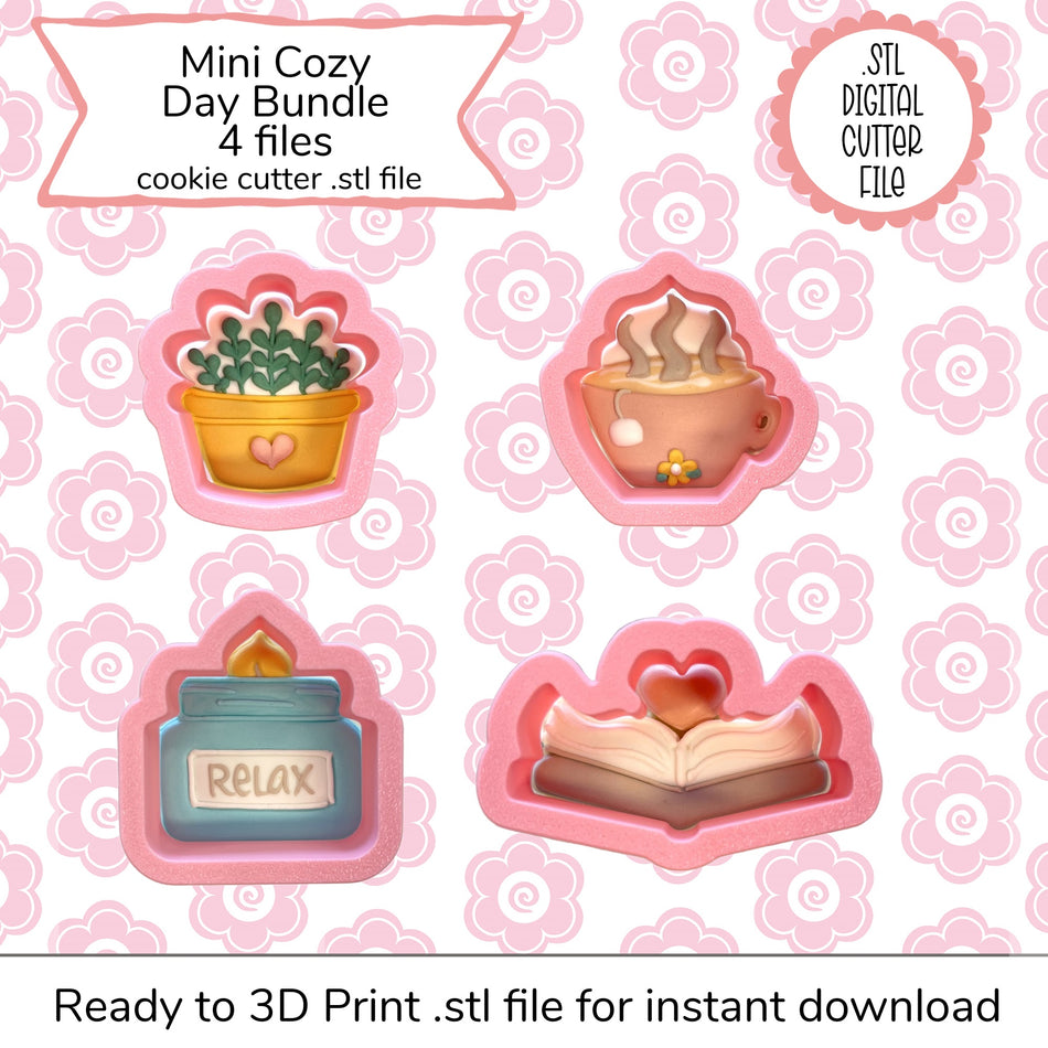 Mini Cozy Day Cutter Bundle STL File (digital file)
