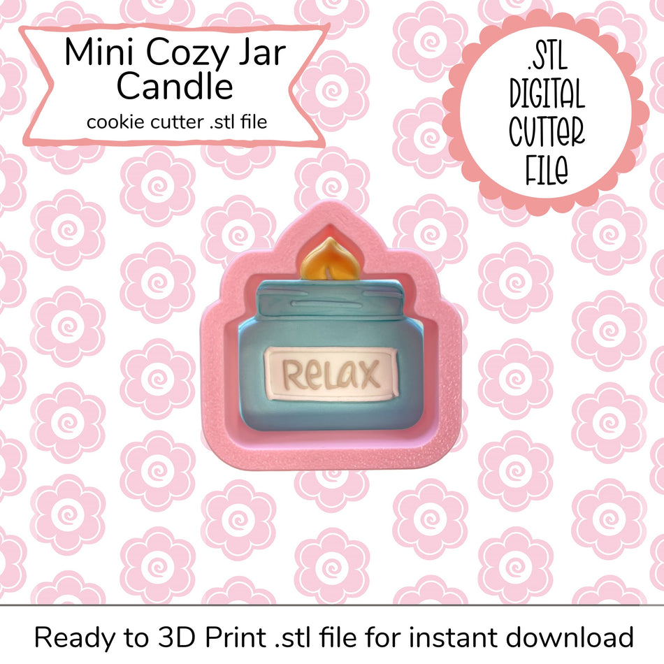 Mini Cozy Jar Candle Cutter STL File (digital file)