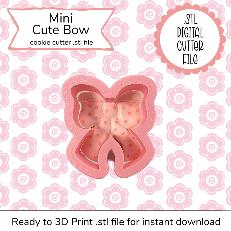 Mini Cute Bow Cutter STL File (digital file)