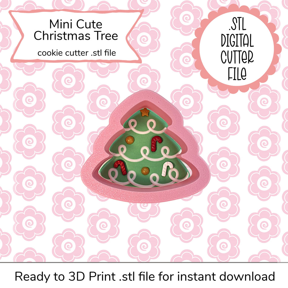 Mini Cute Christmas Tree Cutter STL File (digital file)