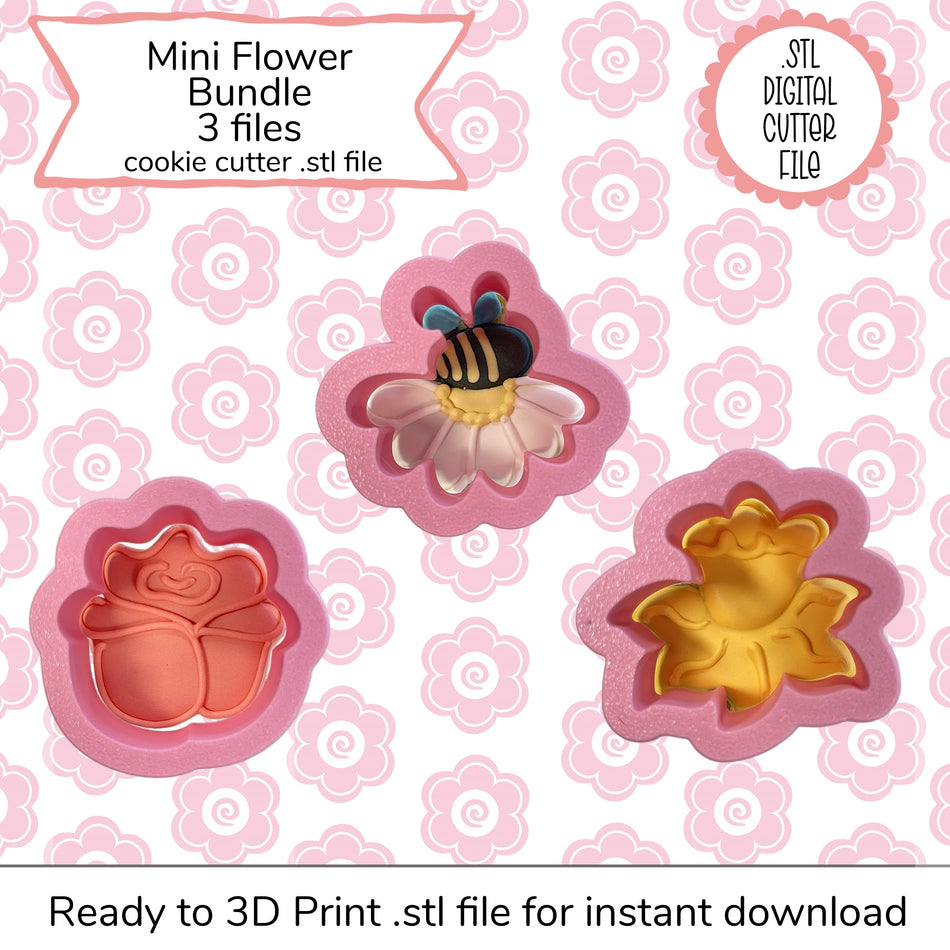 Mini Flower Cutter Bundle STL File (digital file)