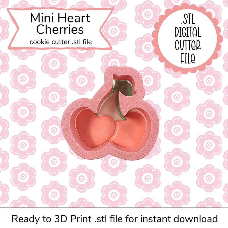 Mini Heart Cherries Cutter STL File (digital file)