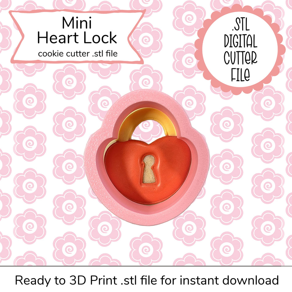 Mini Heart Lock Cutter STL File (digital file)