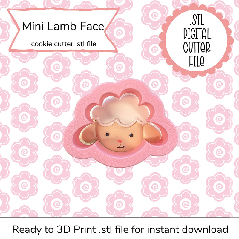 Mini Lamb Face Cutter STL File (digital file)
