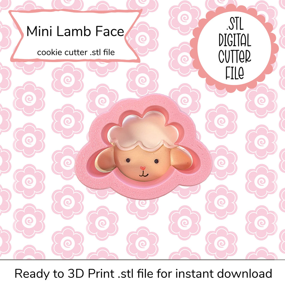 Mini Lamb Face Cutter STL File (digital file)