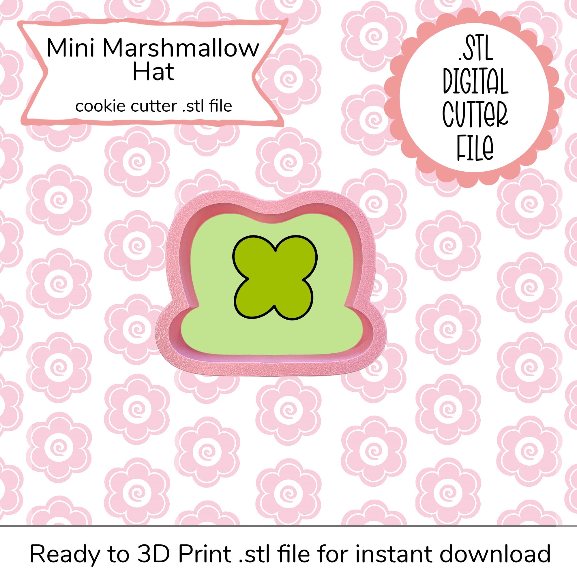 Mini Marshmallow Hat Cutter STL File (digital file)