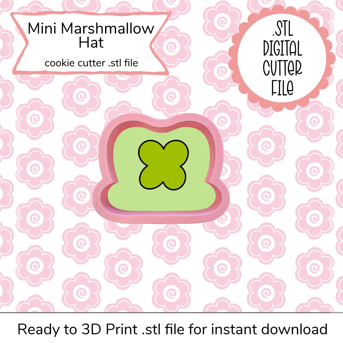 Mini Marshmallow Hat Cutter STL File (digital file)