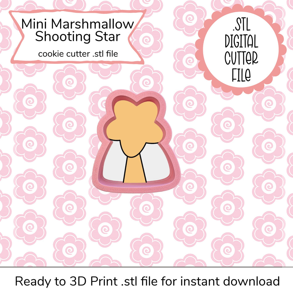 Mini Marshmallow Shooting Star Cutter STL File (digital file)