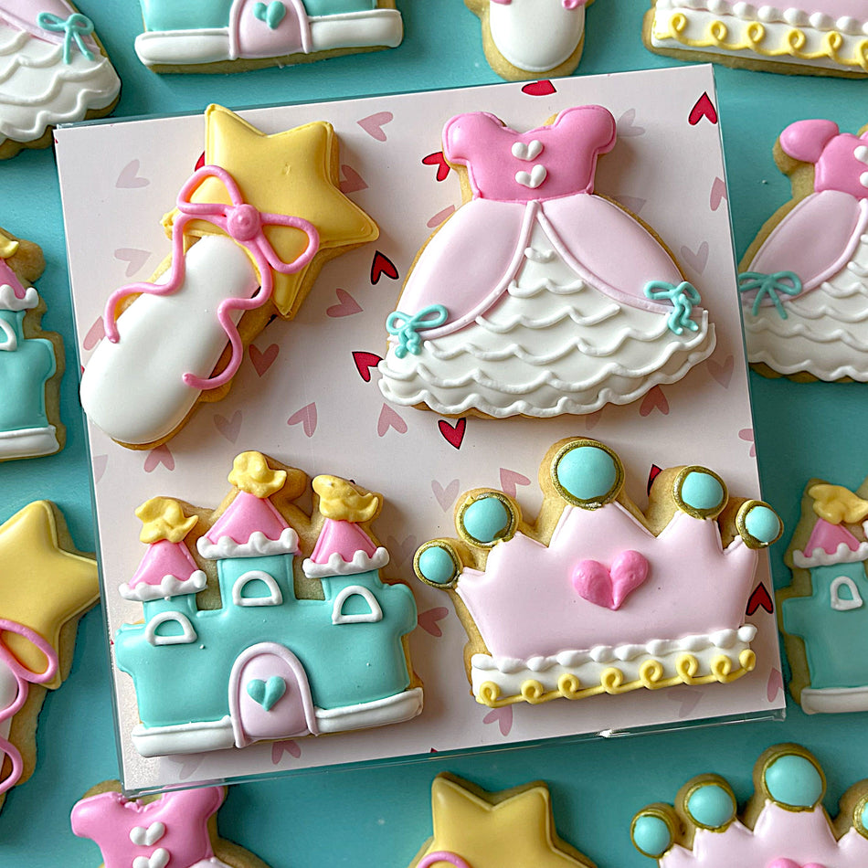 Mini Princess 4pc Flour Box Club Cookie Cutter Set