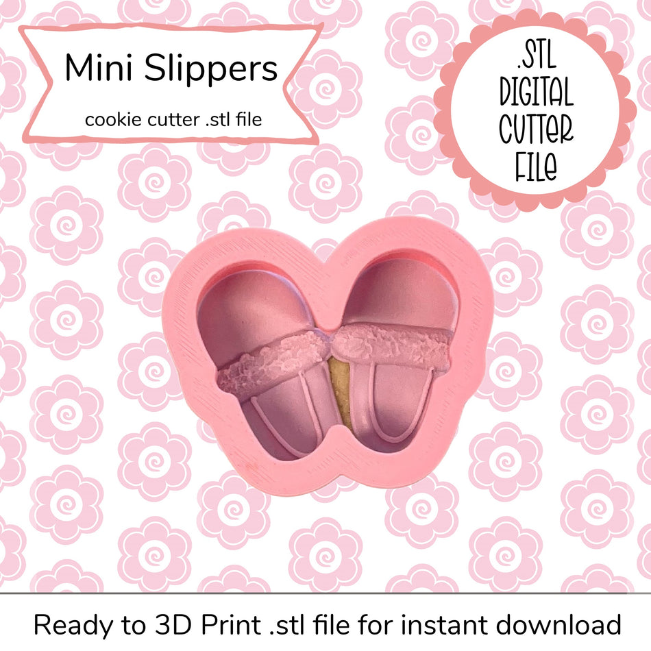 Mini Slippers (Flip Flops) Cutter STL File (digital file)