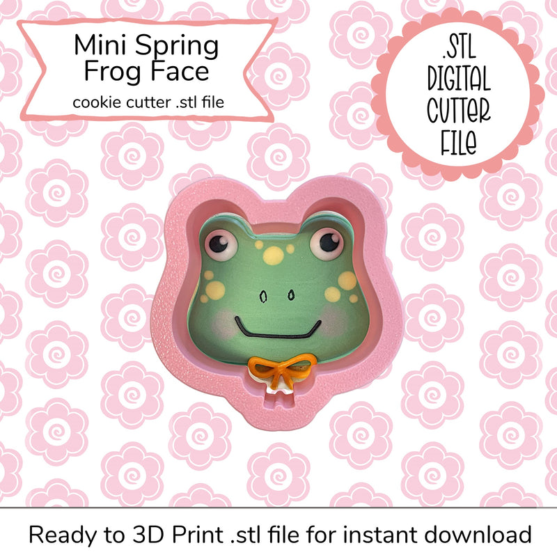 Mini Spring Frog Face Cutter STL File (digital file)