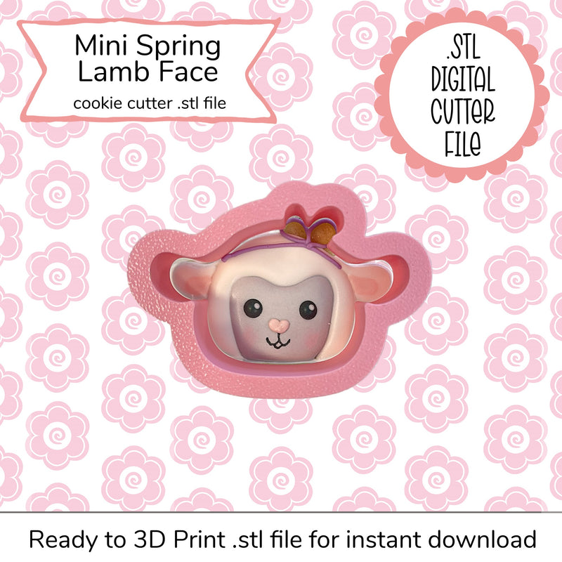 Mini Spring Lamb Face Cutter STL File (digital file)