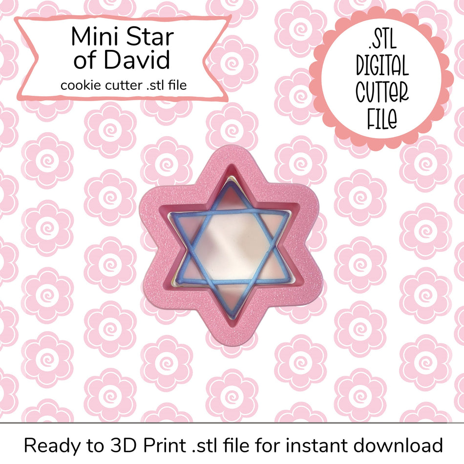 Mini Star of David STL Cutter File (digital file)