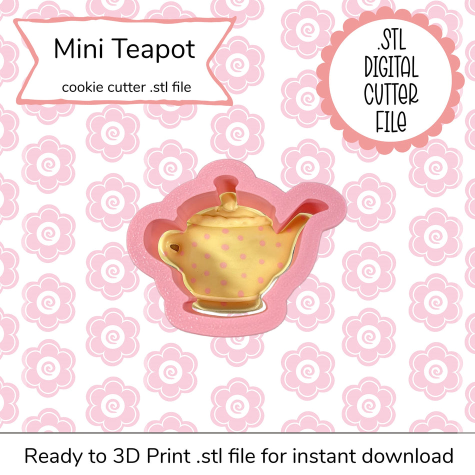 Mini Teapot Cutter STL File (digital file)