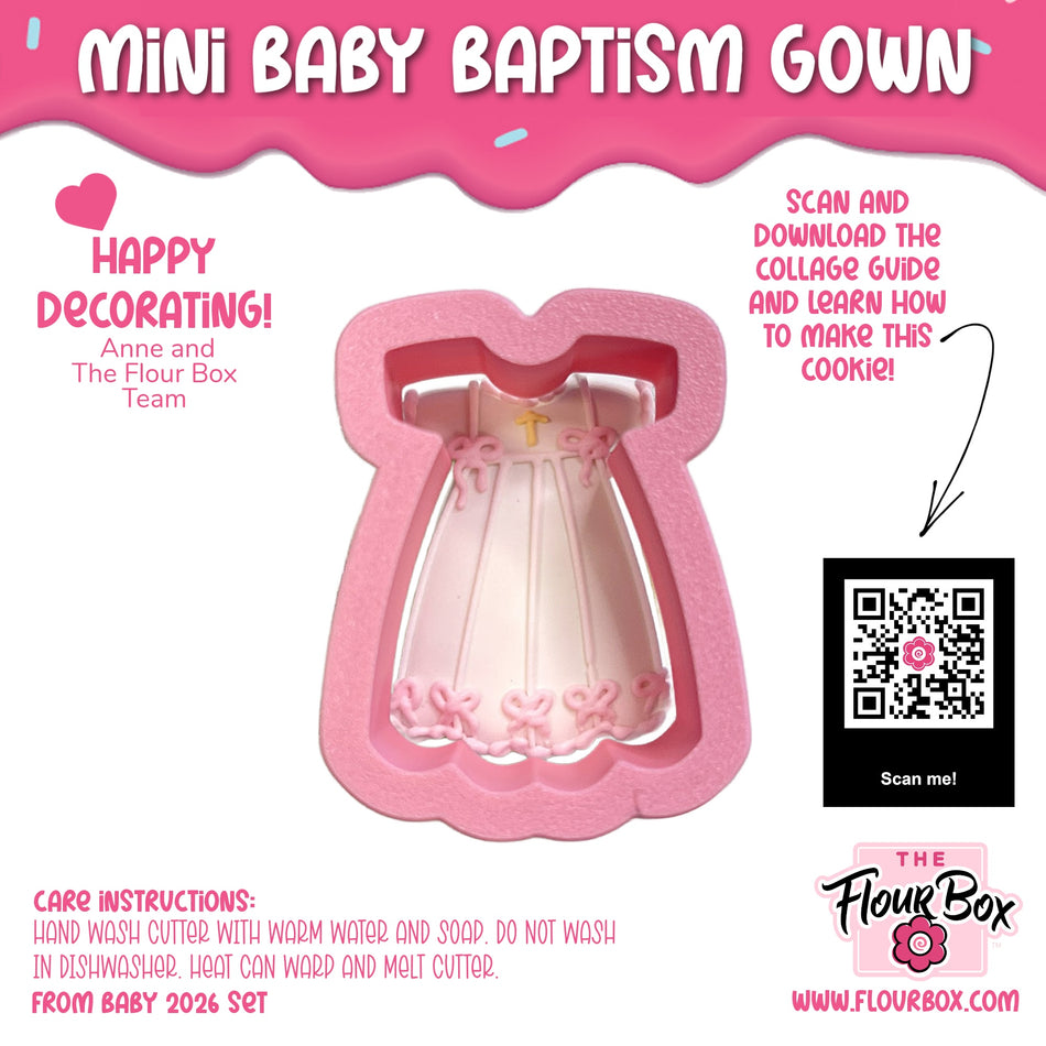 Mini Baby Baptism Gown Cookie Cutter