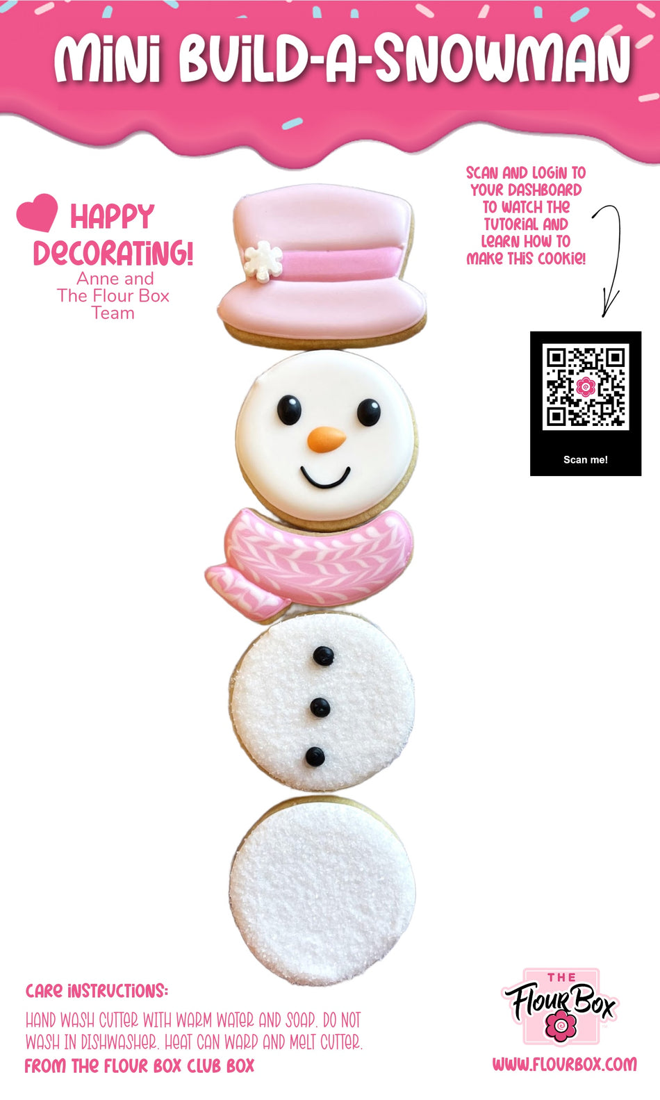 Mini Build-a-Snowman 3pc Flour Box Club Cookie Cutter Set