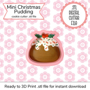 Mini Christmas pudding cookie cutter STL file 