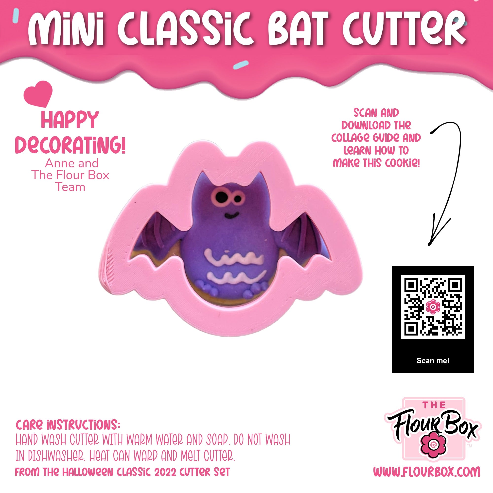 Bat Cutter Mini Classic Bat Cookie Cutter – The Flour Box