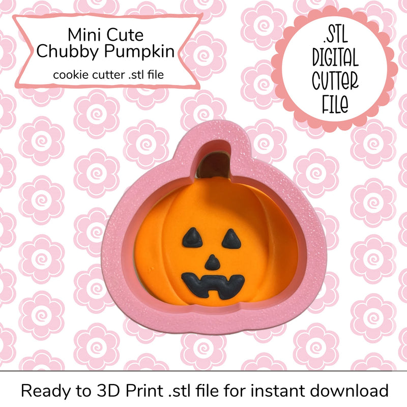 Mini Cute Chubby Pumpkin Cutter STL File (digital file)