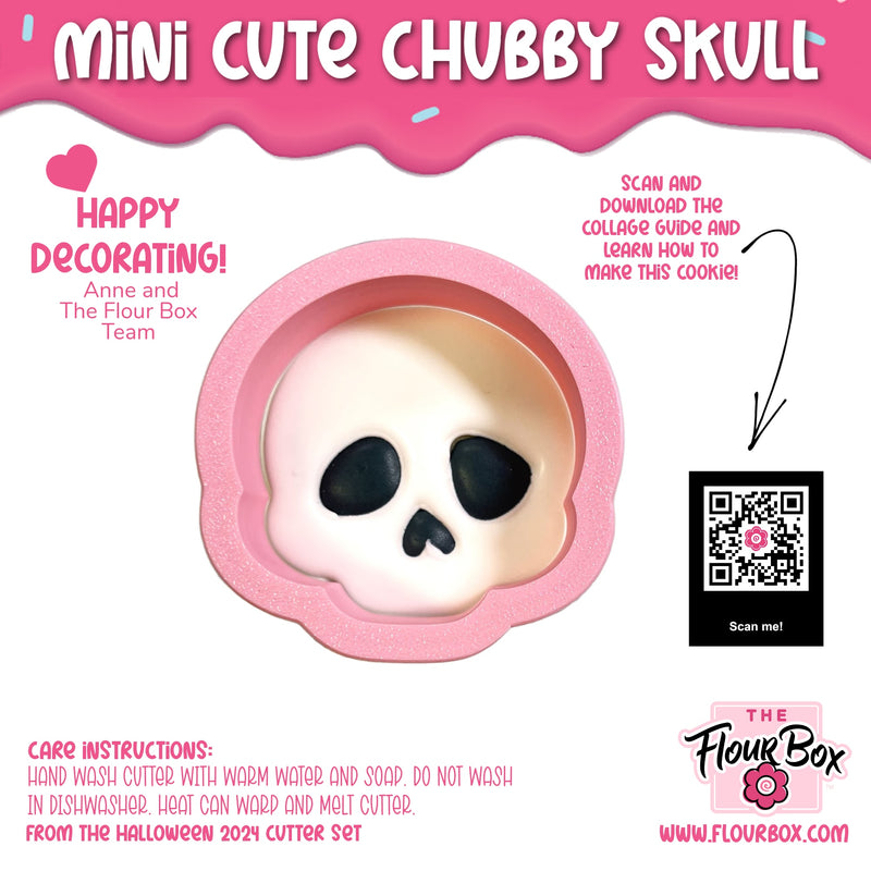 Mini Cute Chubby Skull Cookie Cutter