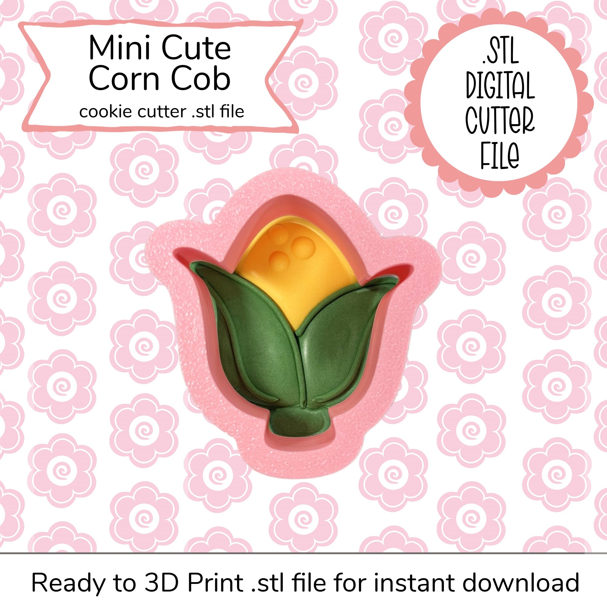 Mini Cute Corn Cob Cutter STL File (digital file)