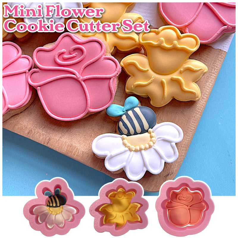 Mini Flower Cookie Cutter BUNDLE (3 cutters)
