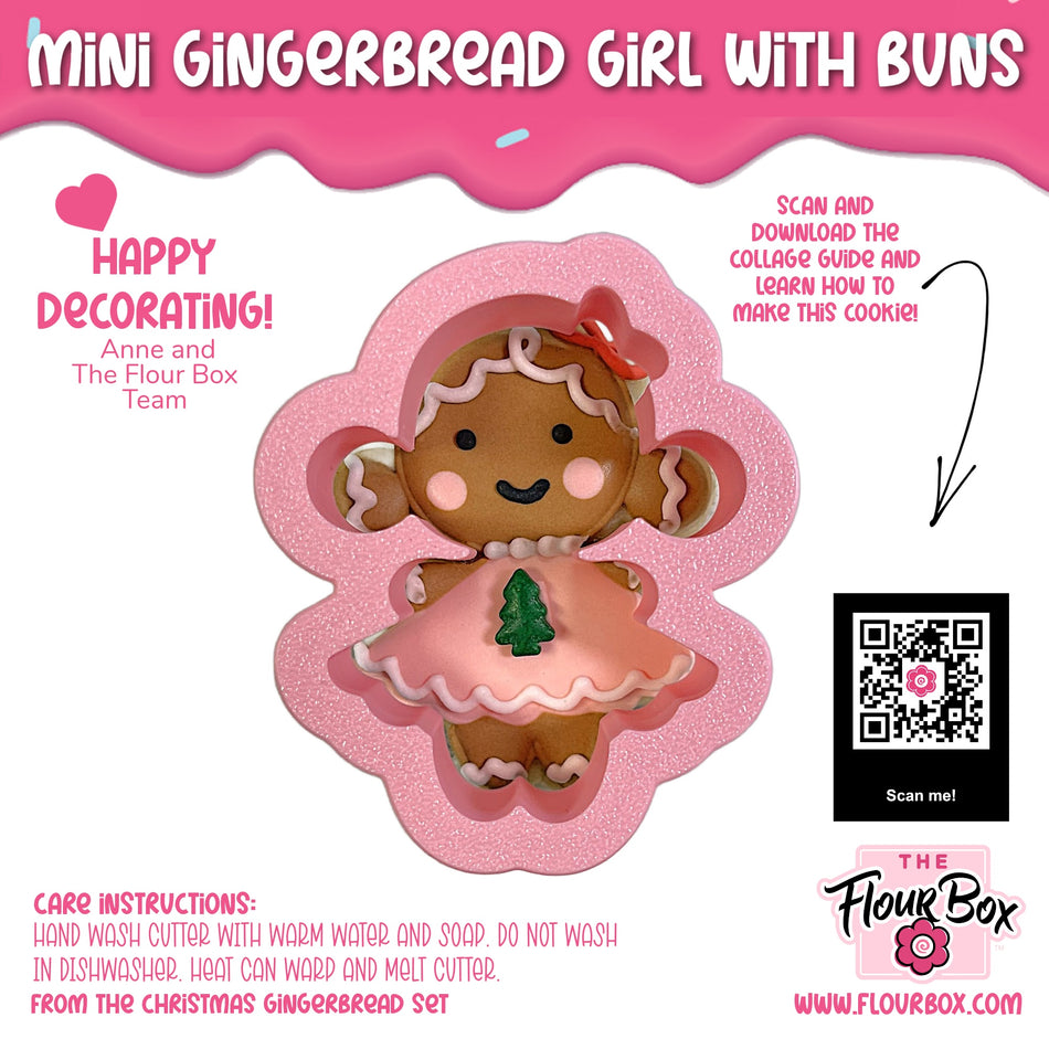 Mini Gingerbread Girl with Buns Cookie Cutter