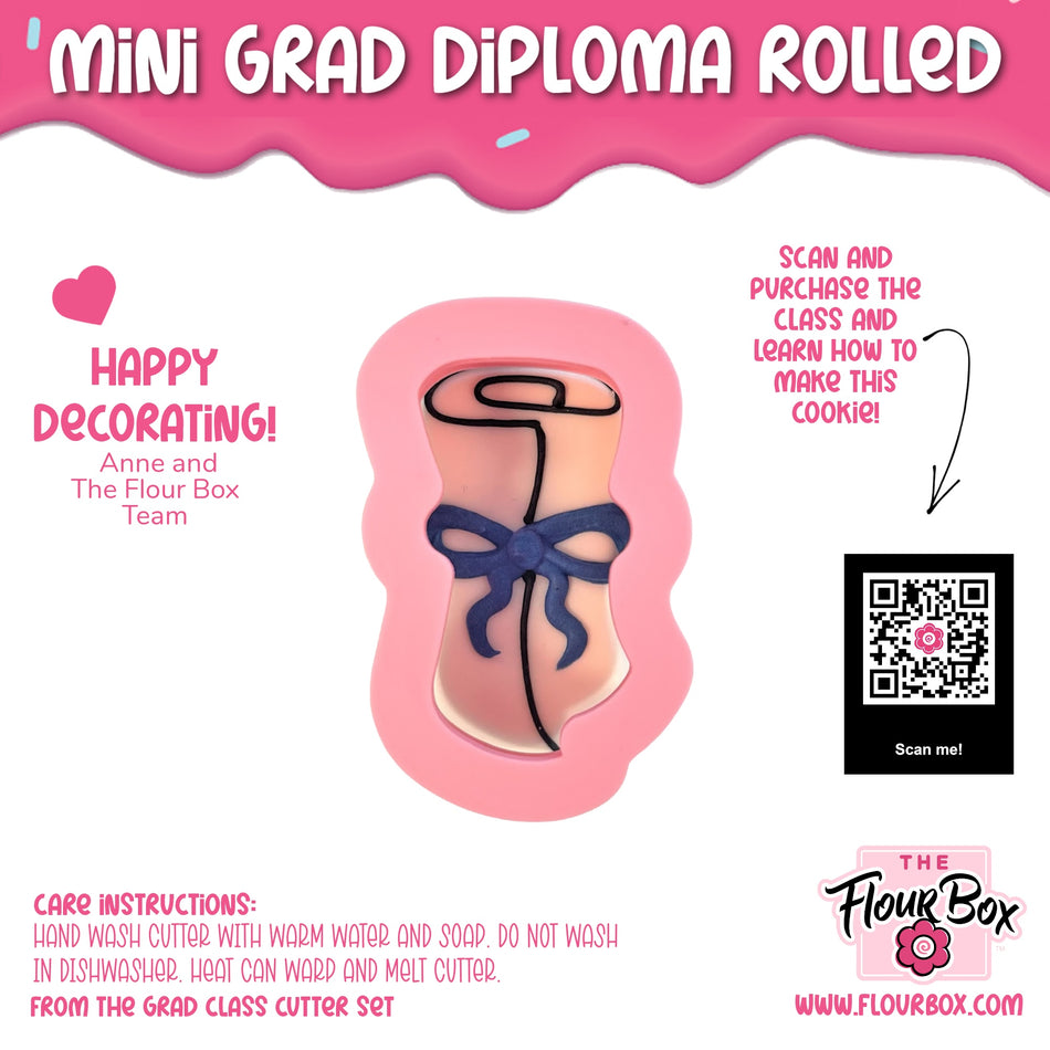 Mini Grad Diploma Rolled Cookie Cutter