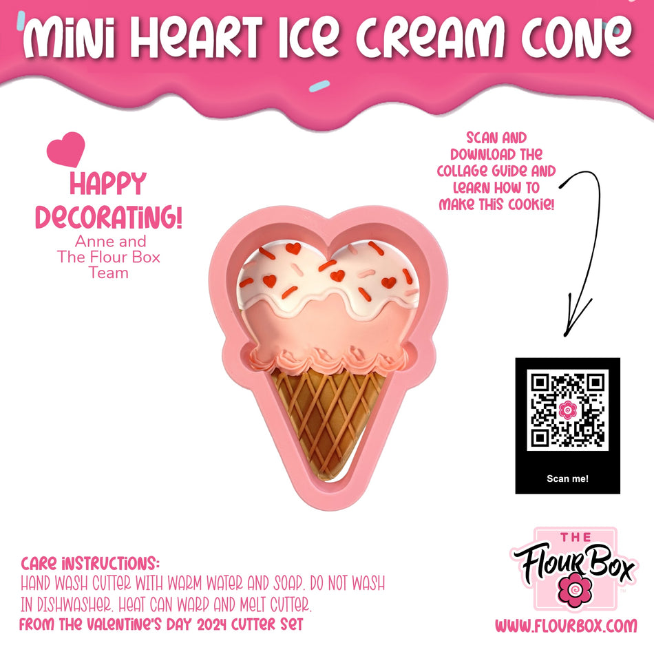 MINI Heart Ice Cream Cone Cookie Cutter