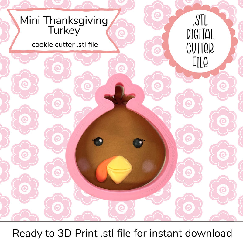 Mini Thanksgiving Turkey Cutter STL File (digital file)