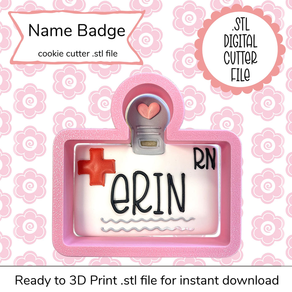 Name Badge Cutter STL File (digital file)