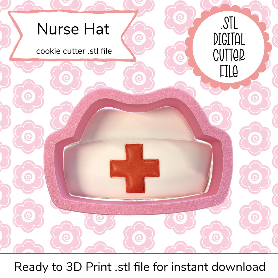 Nurse Hat Cutter STL File (digital file)