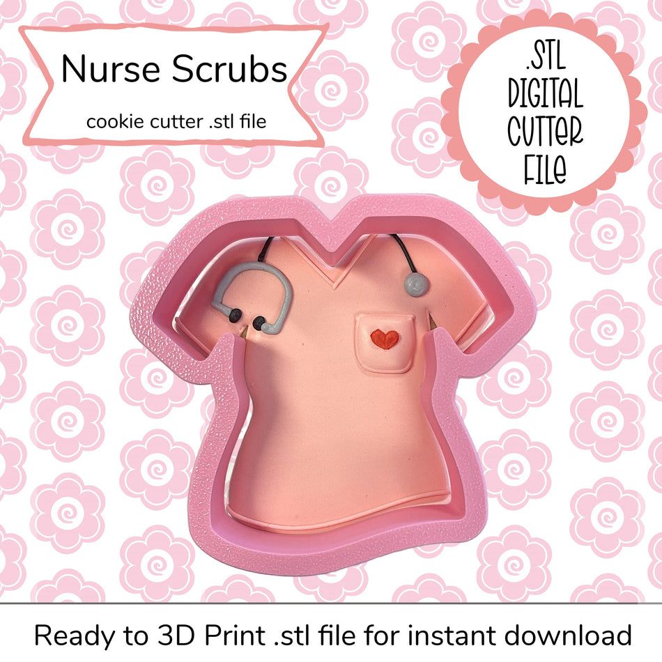 Nurse Scrubs Cutter STL File (digital file)