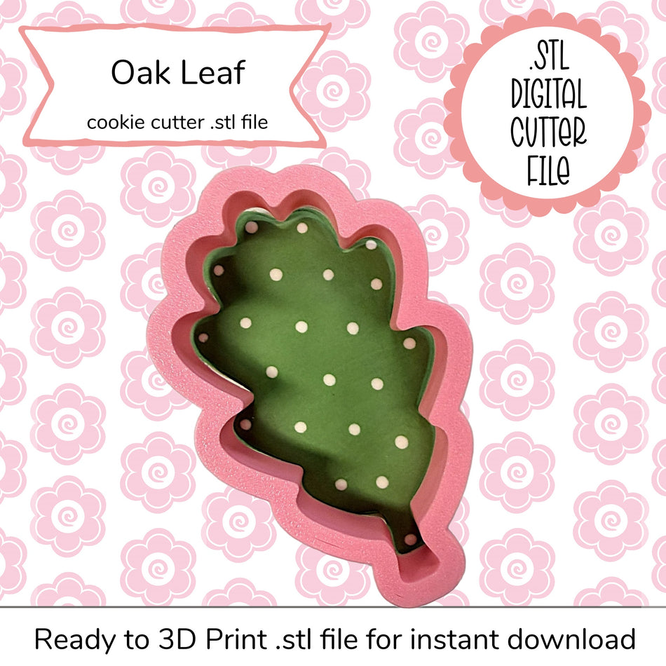 Oak Leaf Cutter STL File (digital file)