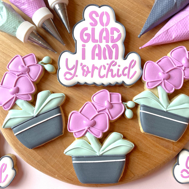 Orchid Cookie Cutter BUNDLE with Stencil