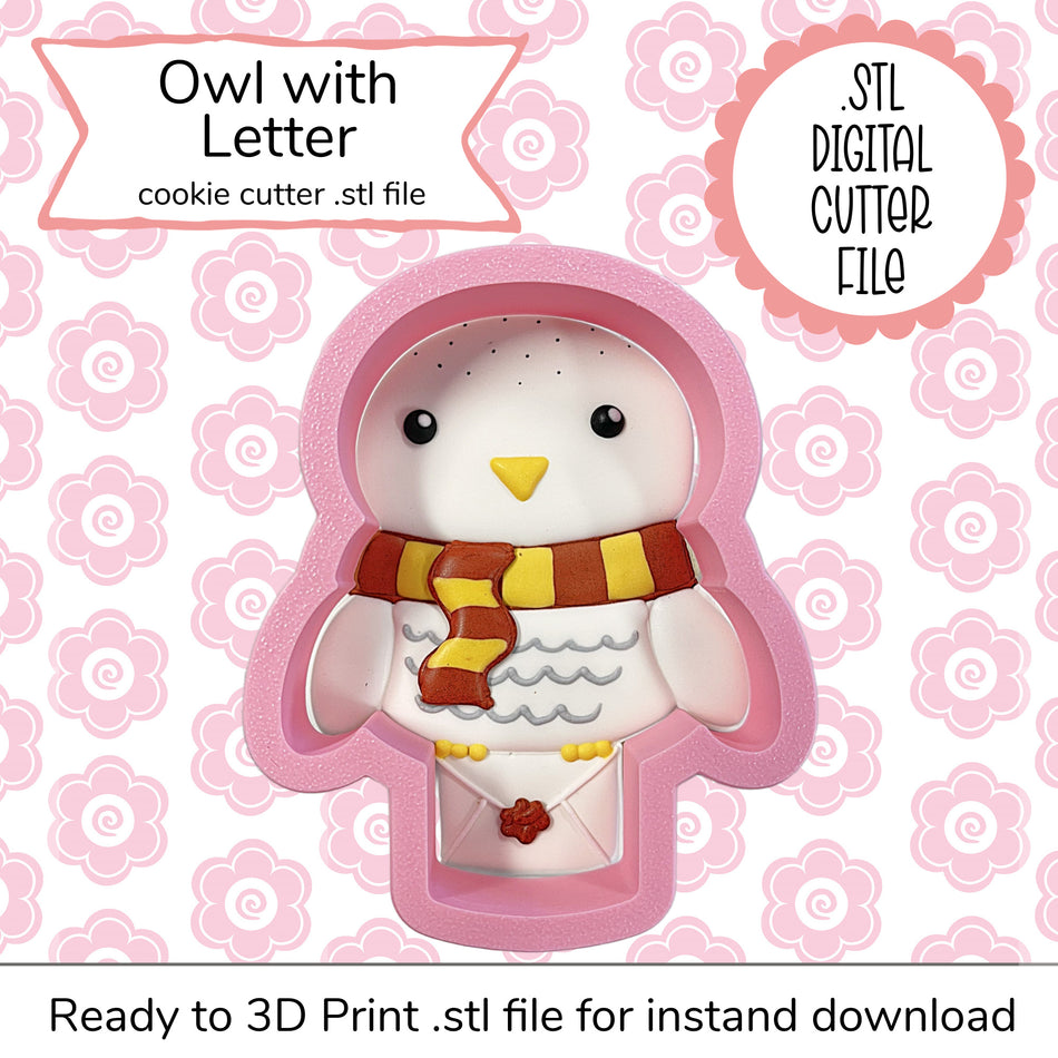 Owl with Letter STL Cutter File (digital file)