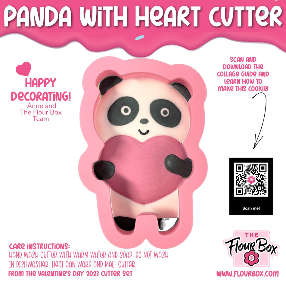 Panda with Heart Cookie Cutter