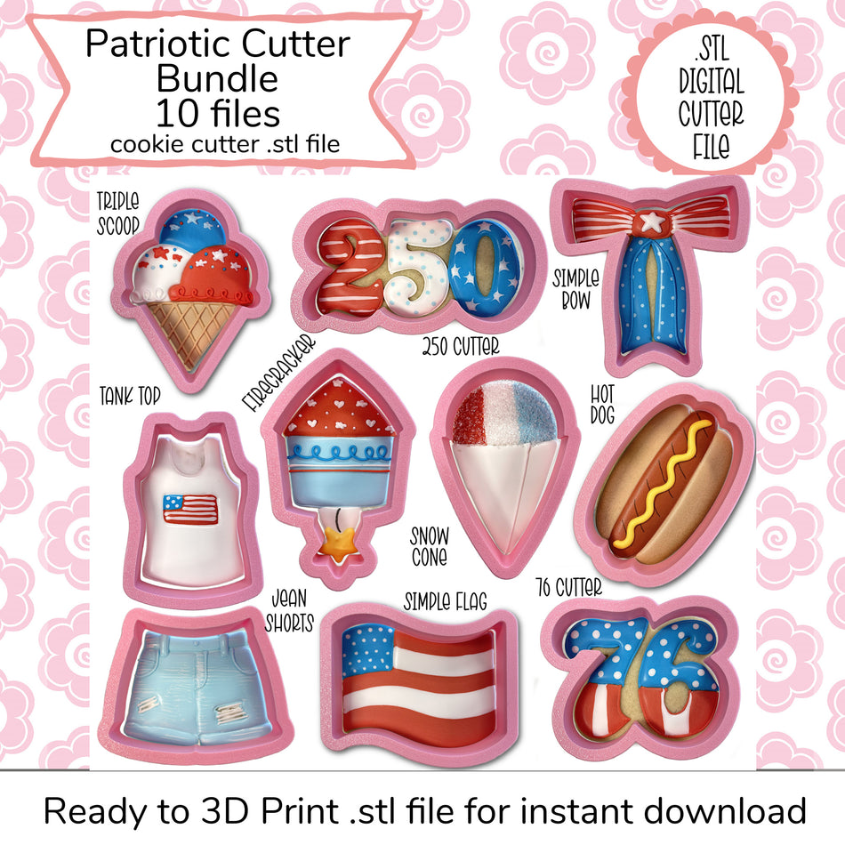 Patriotic Cutter Set STL File (digital file)