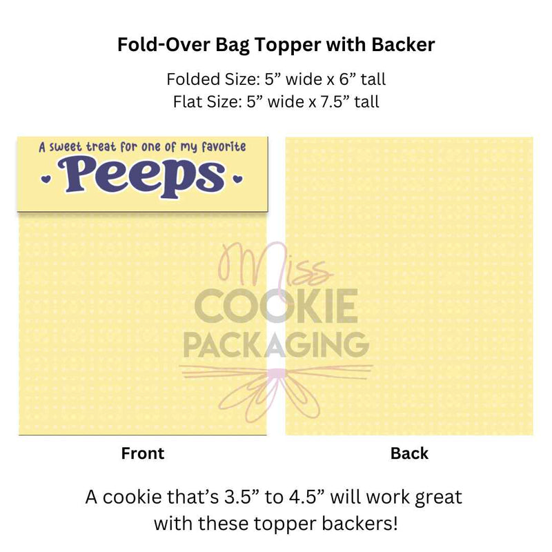 PEEPS Fold-Over Topper/Backer  - QTY 25