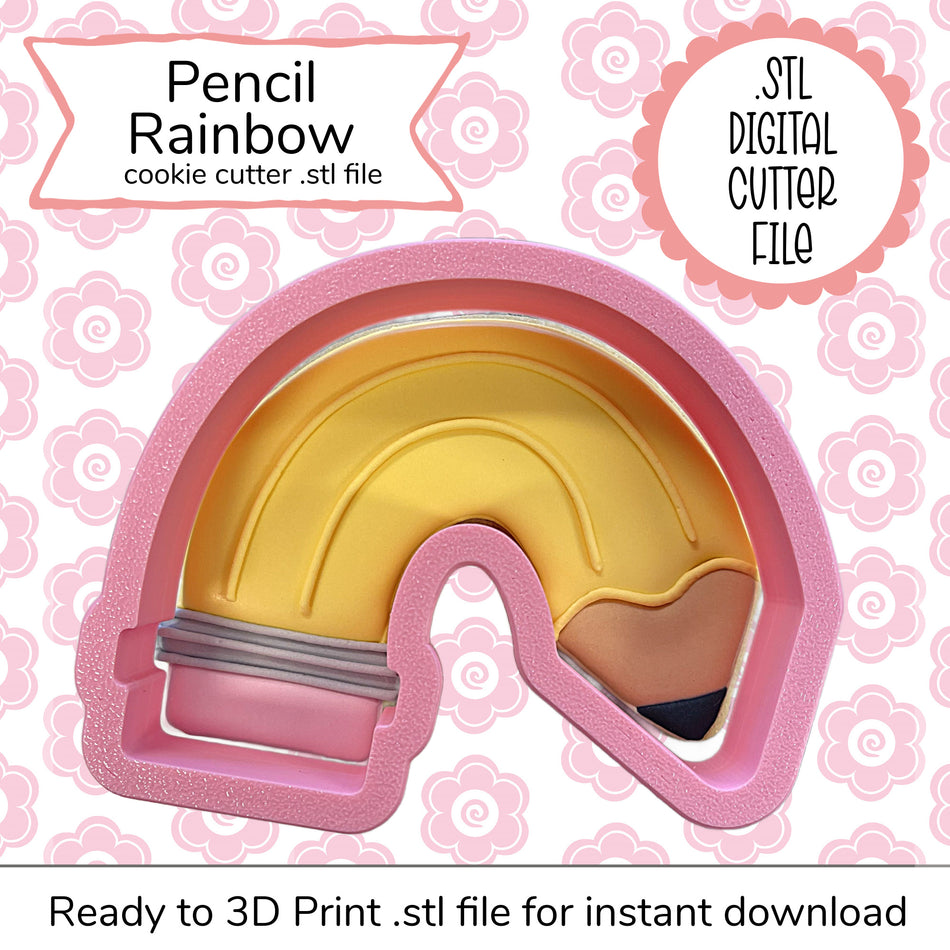 Pencil Rainbow Cutter STL File (digital file)