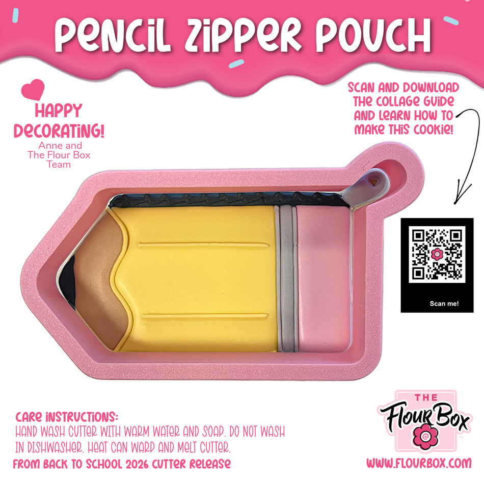 Pencil Zipper Pouch Cookie Cutter