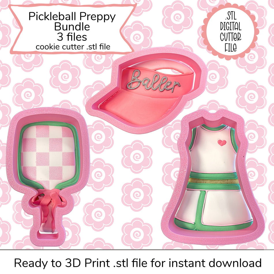 Pickleball Preppy Cutter Bundle STL Files (digital file)